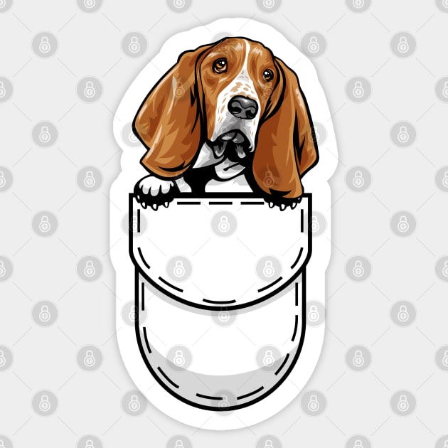 Funny Basset Hound Pocket Dog Sticker by Pet My Dog